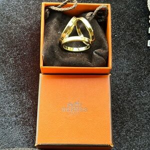 Hermes permabrass Trio scarf 90 ring Like New